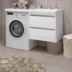 Opadiris Мебель для ванной Фреш 120 R под стиральную машину подвесная белая – фотография-4